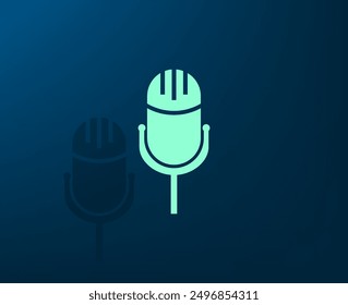 Vector illustration with shadow on blue background with gradient