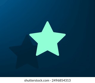 Vector illustration with shadow on blue background with gradient