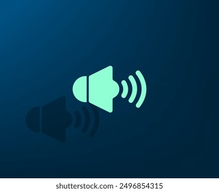 Ilustración vectorial con sombra sobre fondo azul con gradiente