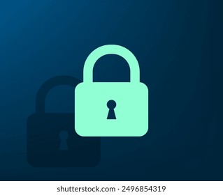 Vector illustration with shadow on blue background with gradient