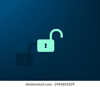 Vector illustration with shadow on blue background with gradient