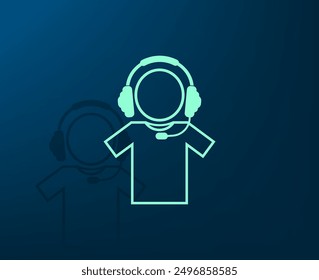 Vector illustration with shadow on blue background with gradient