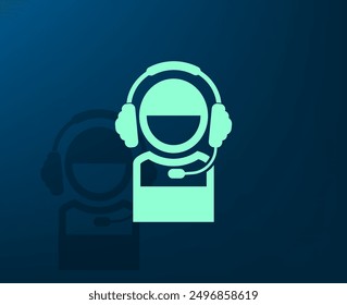 Vector illustration with shadow on blue background with gradient