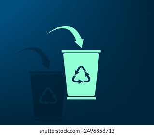 Vector illustration with shadow on blue background with gradient