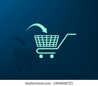 Vector illustration with shadow on blue background with gradient