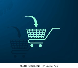 Vector illustration with shadow on blue background with gradient