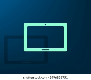 Vector illustration with shadow on blue background with gradient