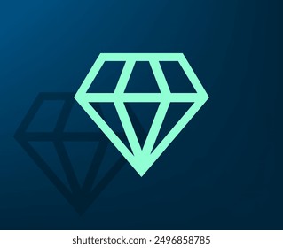 Vector illustration with shadow on blue background with gradient