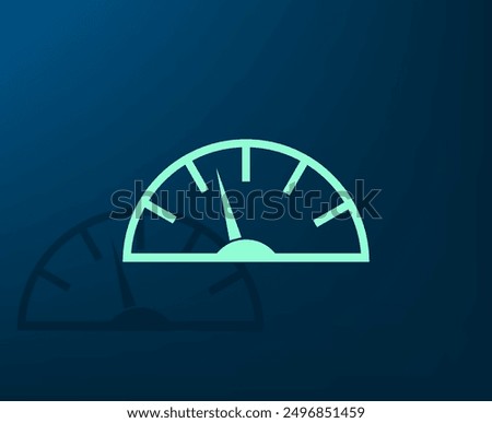 Vector illustration with shadow on blue background with gradient