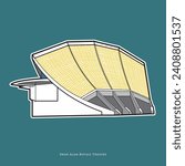 Vector Illustration of Shah Alam Royale Theatre in Selangor, Malaysia.