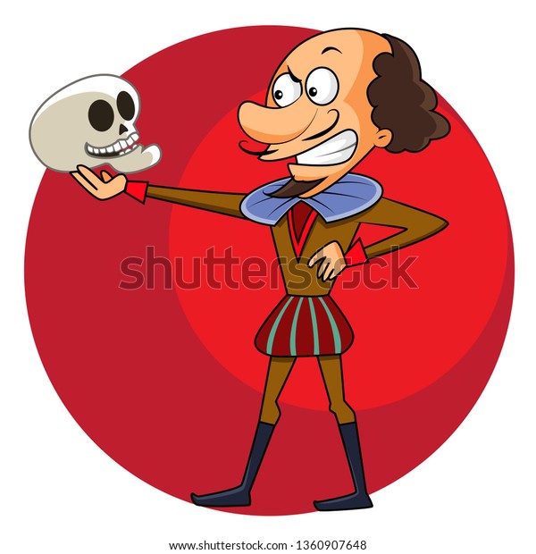 Vector Illustration Shakespeare Cartoon Character Main Stock Vector ...