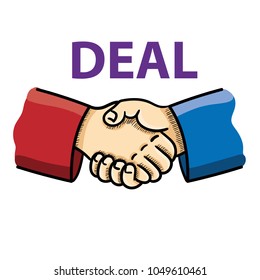Vector illustration of shaking hand as business agreement concept and the benefits of collaborating.