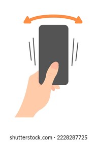 Vektorgrafik des Schüttelns eines Smartphones
