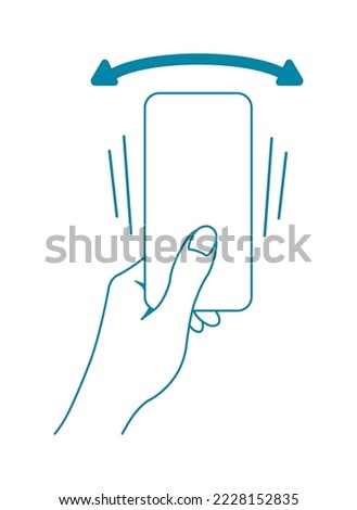 Vector illustration of shaking a smartphone