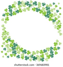 vector illustration of shamrock frame background st. Patrick day