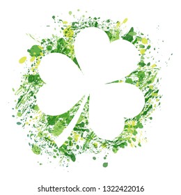 vector illustration of shamrock in grunge style