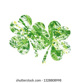 vector illustration of shamrock in grunge style
