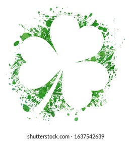 vector illustration of shamrock in grunge style