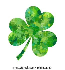 vector illustration of shamrock in grunge style