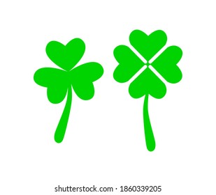 Vector illustration of Shamrock leaf icon on white background.