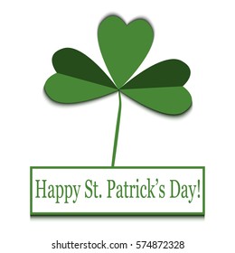   Vector illustration with shamrock for Saint Patrick's card. Background with shamrock.