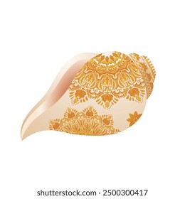 vector illustration of shankh or sankh(conch) in floral design