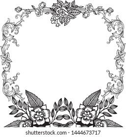 Vector illustration shape of card for crowd of leaf flower frame