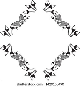 Vector illustration shape of card with various pattern beautiful flower frame