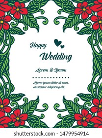 Vector illustration shape card your are great with pattern art of colorful flower frames