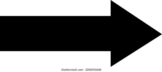 Vector illustration of the shape of a classic black arrow, pointing to the right