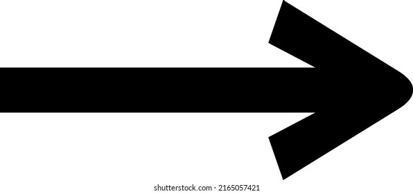 Ilustración vectorial de la forma de una flecha negra clásica, apuntando hacia la derecha