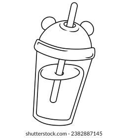 vector illustration in the shape of a drink glass icon, cute cool and simple 2