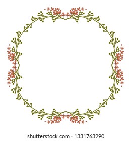 Vector illustration shape frame floral elegant hand drawn