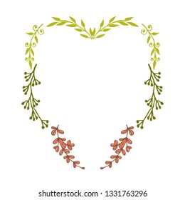 Vector illustration shape frame floral elegant hand drawn