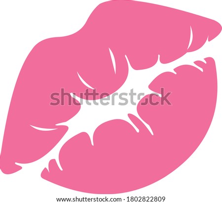 Vector illustration of the shape of a kiss