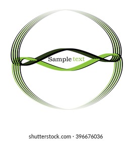 Vector illustration shape logo with black and green ribbons