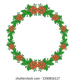 Vector illustration shape orange floral frames blooms for card hand drawn