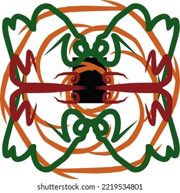 vector illustration, the shape of the picture is like a butterfly on a white background.