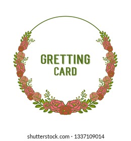 Vector illustration shape round rose wreath frame for template of greeting card hand drawn