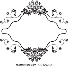 Vector illustration shape will you marry me with pattern purple flower frame