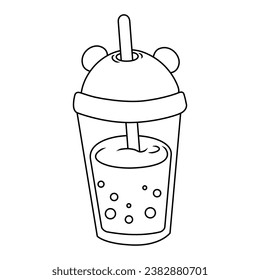 vector illustration shaped like a cool and simple cute plastic drink cup icon 1