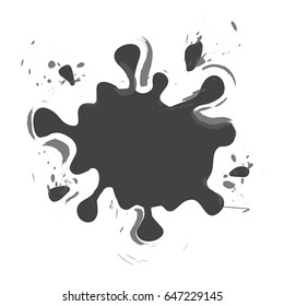 Vector illustration of shaped and sized abstract ink blots isolated on white.