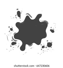 Vector illustration of shaped and sized abstract ink blots isolated on white.