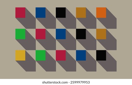 Vector Illustration Shapes Bauhus Brown background. design posters, wall art, template, layout with primitive shapes elements. Bauhaus retro pattern, vector abstract circle, triangle and square line