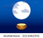 Vector Illustration of Sharad Purnima which is a harvest festival celebrated on the full moon day.