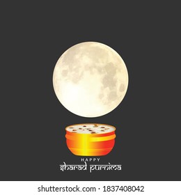 Vector Illustration of Sharad Purnima which is a harvest festival celebrated on the full moon day