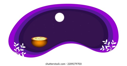 Vector Illustration of Sharad Purnima which is a harvest festival celebrated on the full moon day.