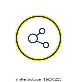 Vector illustration of share icon line. Beautiful music element also can be used as publish icon element.