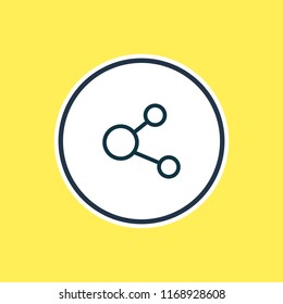 Vector illustration of share icon line. Beautiful media element also can be used as publish icon element.