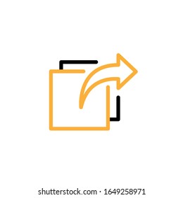 Icono de ilustración vectorial, icono de recurso compartido. Plantilla de diseño de línea y dos colores